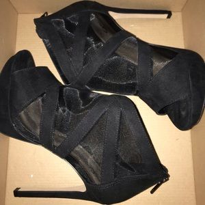 Black Mesh Heels